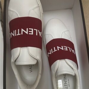 Valentino White and Burgundy Sneakers